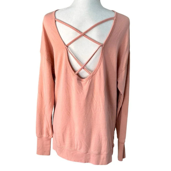 SWEATY BETTY Lace Up Strappy Back Sweatshirt Long Sleeve Top - 4/6 - Picture 1 of 9